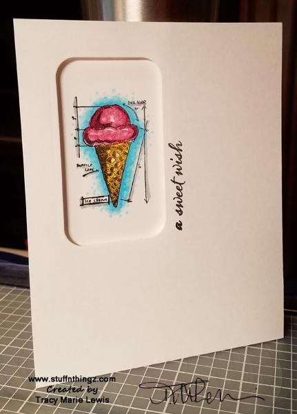 A Sweet Wish Ice Cream Card | Tracy Marie Lewis | www.stuffnthingz.com