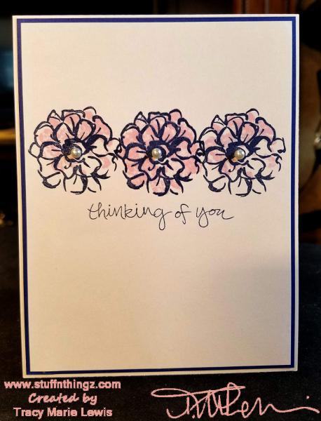 Navy Floral Thinking Of You Card | Tracy Marie Lewis | www.stuffnthingz.com