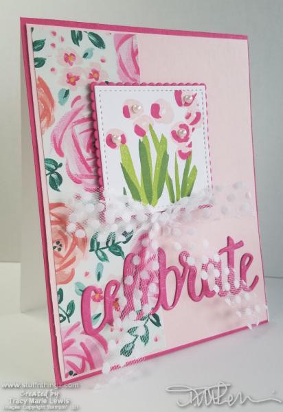 Pink On Pink Celebrate Floral Card | Tracy Marie Lewis | www.stuffnthingz.com