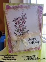 Floral Happy Birthday With Cheese Cloth And Ribbon | Tracy Marie Lewis | www.stuffnthingz.com