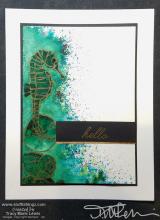 Seahorse & Shells Hello Card | Tracy Marie Lewis | www.stuffnthingz.com