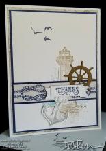 Clean Lighthouse Thanks Card | Tracy Marie Lewis | www.stuffnthingz.com
