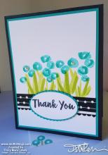 Abstract Garden Black Thank You Card | Tracy Marie Lewis | www.stuffnthingz.com