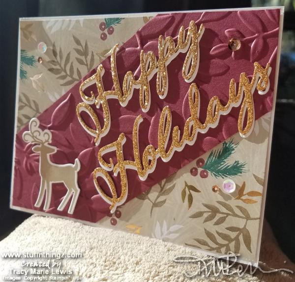 Happy Holidays Dashing Deer Card Front | Tracy Marie Lewis | www.stuffnthingz.com