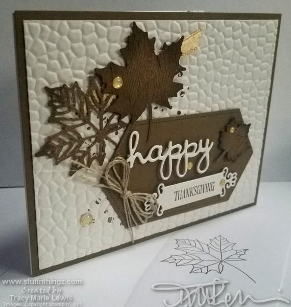 Vanilla Crackle With Maple Leaves Thanksgiving Card | Tracy Marie Lewis | www.stuffnthingz.com