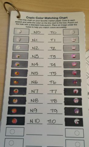 DIY Copic Color Matching Chart  | www.stuffnthingz.com