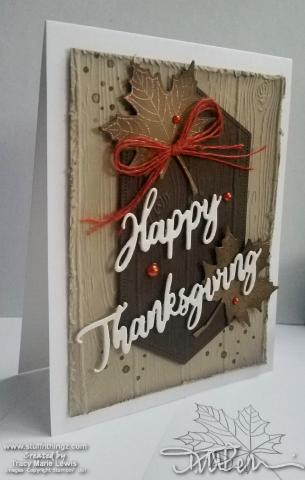 Wood Plank And Maple Leaves Thanksgiving Card | Tracy Marie Lewis | www.stuffnthingz.com