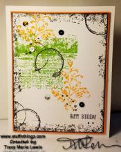 Fall Colors Distressed Happy Birthday Card | Tracy Marie Lewis | www.stuffnthingz.com
