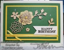 Happy Birthday Wood Flowers Card | Tracy Marie Lewis | www.stuffnthingz.com