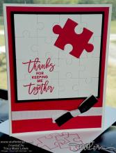 Red Puzzle You Keep Me Together Card | Tracy Marie Lewis | www.stuffnthingz.com