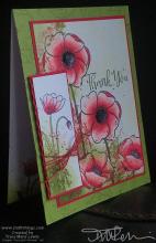 Red Splatter Poppies Thank You Card | Tracy Marie Lewis | www.stuffnthingz.com