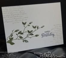 Leaves & Text Birthday Card #1 | Tracy Marie Lewis | www.stuffnthingz.com