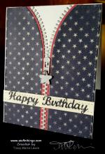 Patriotic Hoodie Birthday Card | Tracy Marie Lewis | www.stuffnthingz.com